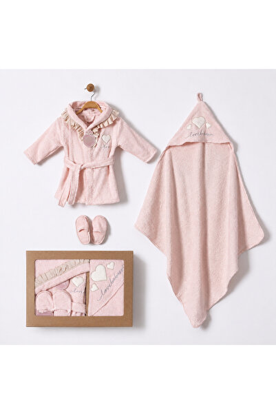 Mou&Kou Boxed Baby Bath Gift Set with Hooded Bathrobe, Towel and Slippers, 0-...