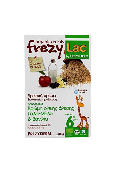 FREZYLAC Frezyderm Βιολογικό Σιτοδημητριακό με Γάλα, Μήλο και Βανίλια 200 γρ.