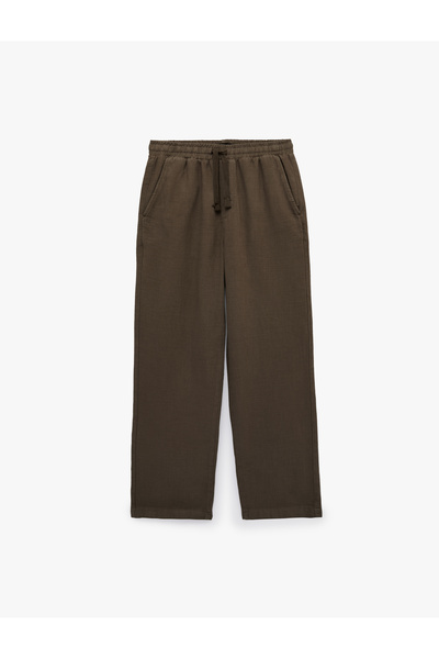 Koton Cotton Pocketed Waist-Tie Pants