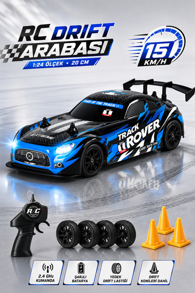 TRENDZONE Uzaktan Kumandalı 15km/h Yapan Drift Arabası 20cm – 2.4GHz Şarjlı R...