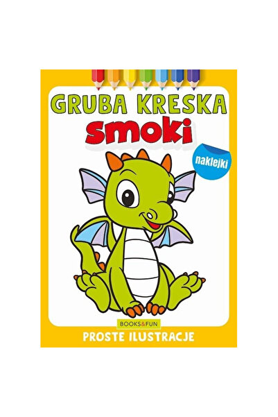 OEM Carte de colorat Books And Fun Gruba kreska Smoki, cu abtibilduri, ilustr...