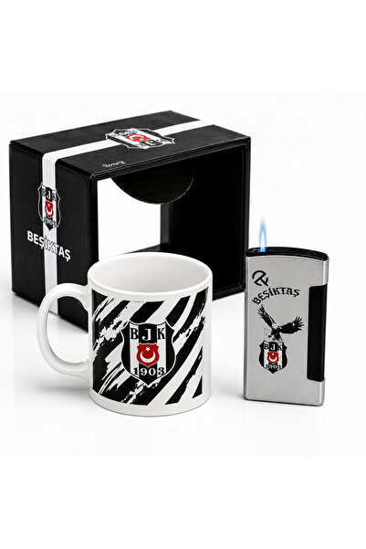 Beşiktaş YENİ SEZON SET KUPA BARDAK VE RÜZGAR GEÇİRMEZ JET ÇAKMAK ÖZEL KUTU