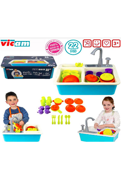 Vicam Sink with dishes set 22 pieces 77