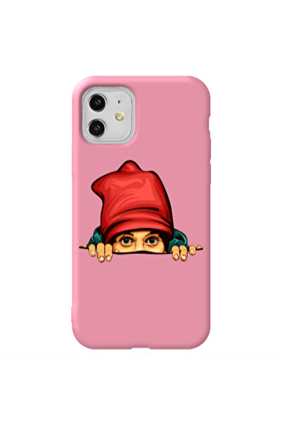 Other Apple iPhone 11 Hidden Girl Pink Colored Silicone TPU Θήκη