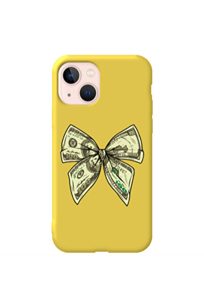 Other Apple iPhone 13 Bowtie Dollars Yellow Colored Silicone TPU Θήκη