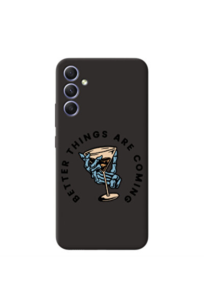 Other Samsung A34 Better Things Are Coming Black Colored Silicone TPU Θήκη