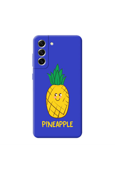 Other Samsung S21 Pineapple Blue Colored Silicone TPU Θήκη