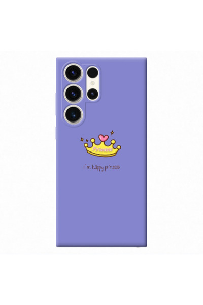 Other Samsung S23 Ultra Happy princess Purple Colored Silicone TPU Θήκη