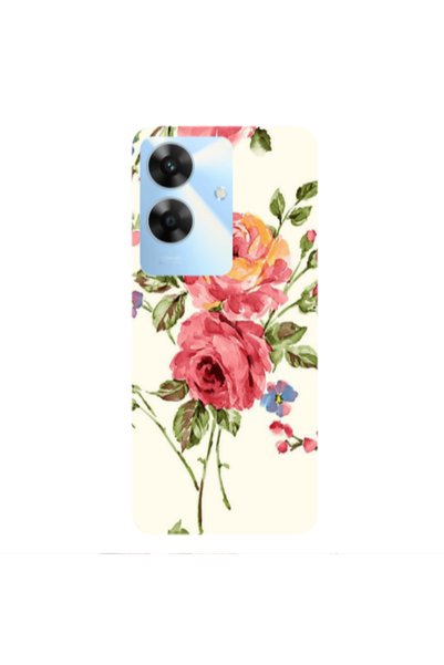 Other Realme Note 60 Violet and rose Transparent Silicone TPU Θήκη