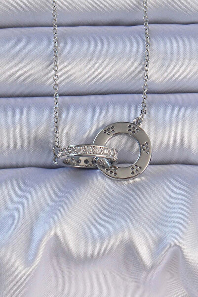 ARMÜZ 316L Steel Silver Color Zircon Stone Necklace