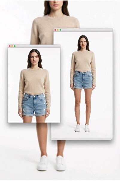 hies ŽENSKE TRAPER KRATKE PANTALONE SA OBRNUTIM PREDELJENIM DETALJEM, VISOKI ...