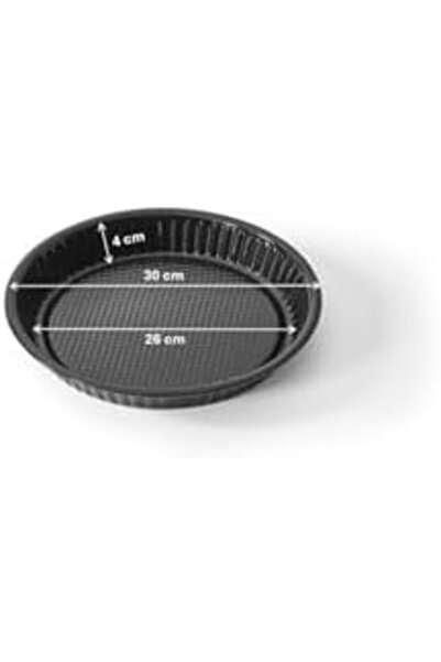Yıldızan Albemo -Lab 30 cm Healthy Enamel Coated Cake Pie Tart Mold Black 888483