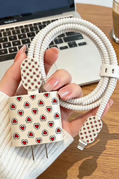 WANNA PROTECT iPhone 18W/20W/25W Deri Görünümlü Şarj Aleti Koruyucu Şarj Kabl...