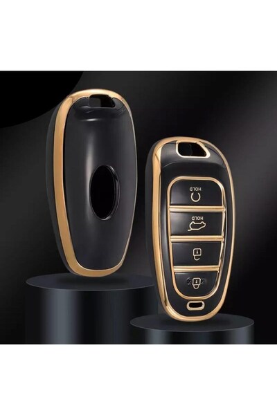 KeyRoN Hyundai Tucson Santa Fe Sonata Hybrid Silicone Patterned 4 Keys Key Ca...