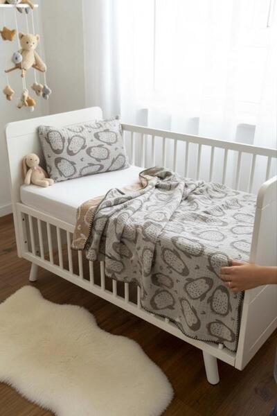 Lasilla Muslin Baby Blanket and Pillowcase Set 100X100 cm 100% Cotton 3 Layer...