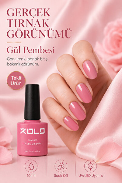 xolo UV/LED Kalıcı Oje 017 Gül Pembe 10 ml Soak Off Yoğun Pigment Parlak Jel Oje