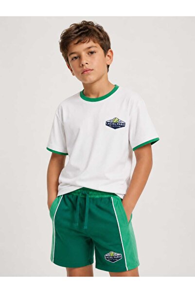 Mireya Kids Laciel Prs Boy's Green Shorts Set