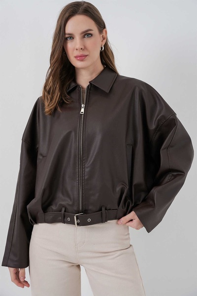 Bigdart Women's Leather Coat and Jacket 1056 Brown