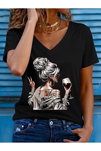 puolikuu Unisex Comfortable Fit Tshrit Printed Tshirt