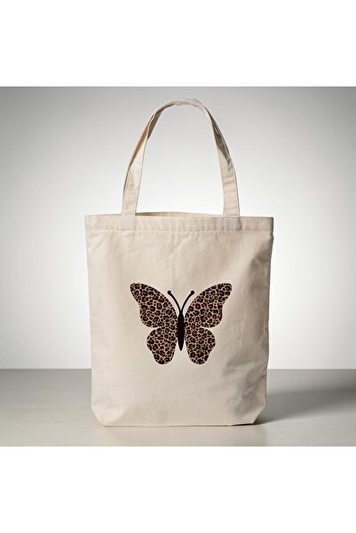 riyaz Leopard Butterfly Printed Cloth Shoulder Bag - 35X40 cm