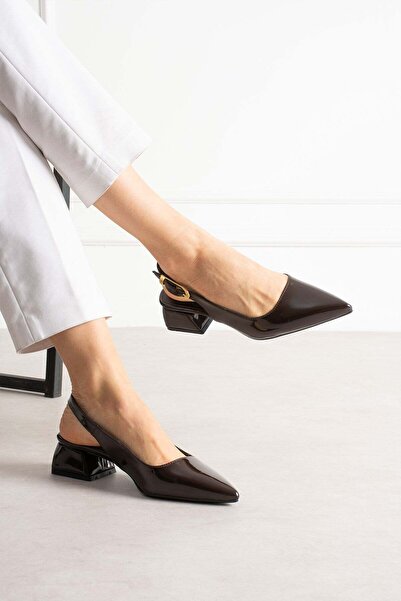 Aymood Mooien - 5cm Women's Heeled Shoes Patent Leather Brown