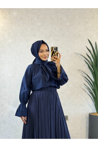 ALANURMODA 1055 Bow Tie Shirt Navy Blue