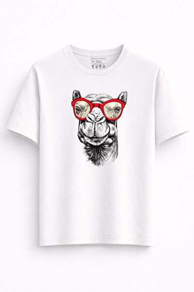 Rabona Fashion Cool Camel Red Glasses T-Shirt