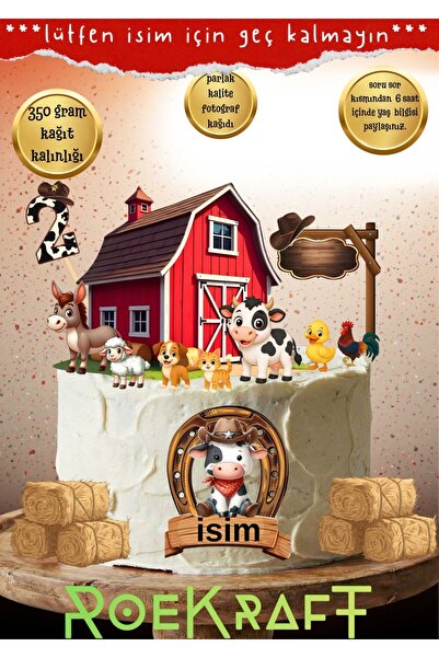 Genel Markalar Roekraft Sevimli Çiftlik ve Kovboy Temalı Kişiselleştirilebili...