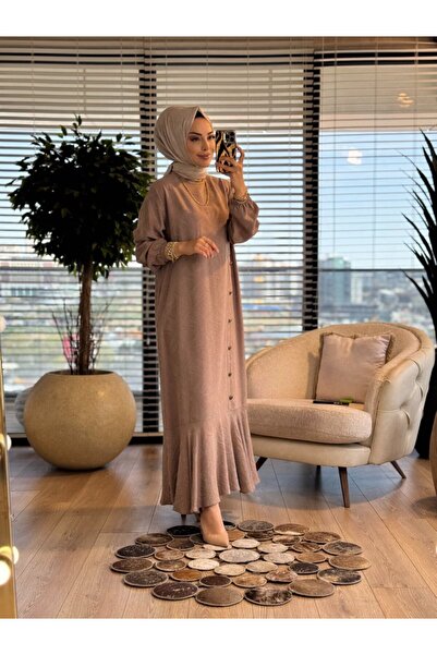 Taşpınar 26246 فستان غونكا فولاني بيج