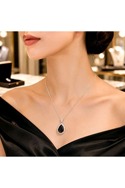 Monalisa Home Luxurious Zircon Stone Figured Showy Drop Necklace