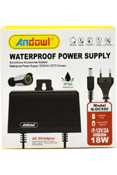 Andowl Τροφοδοτικό Q-DC550 για Συστήματα CCTV Μαύρο Q-DC550