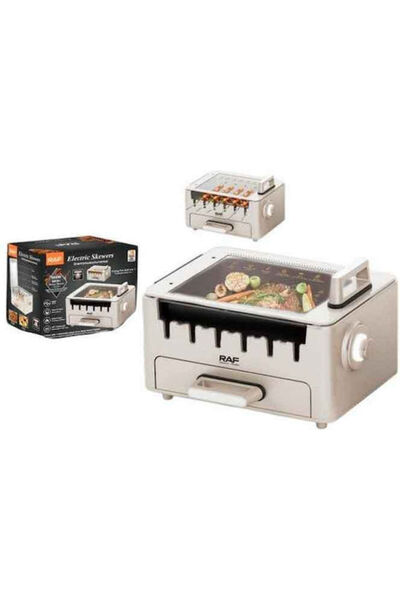 raf Επιτραπέζια Ηλεκτρική Ψησταριά 800W με Καπάκι και Ρυθμιζόμενο Θερμοστάτη