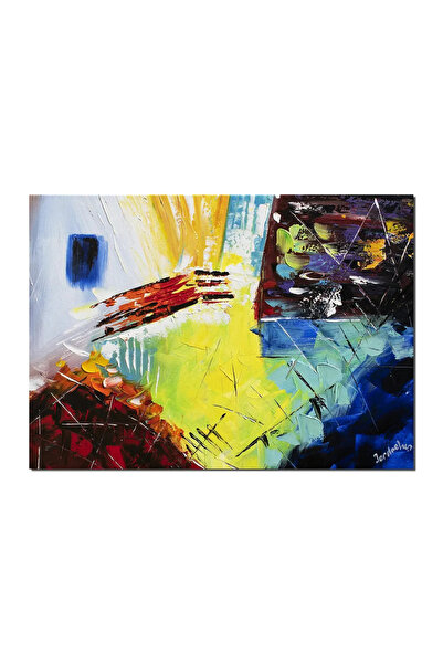 artnova Ръчно рисувана абстрактна картина, Абстрактна фантазия, 70x50см, масл...