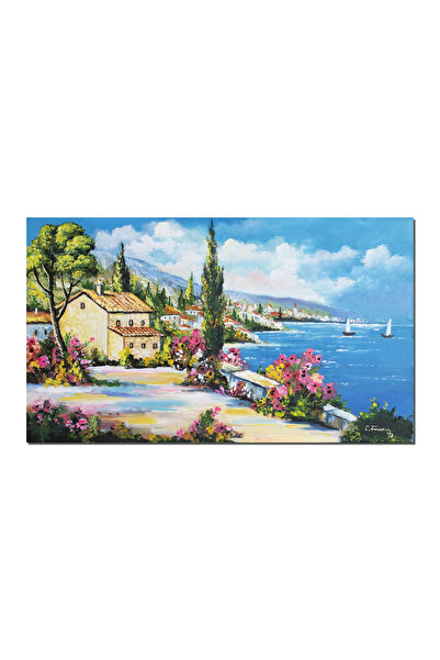 artnova Ръчно рисувана средиземноморска пейзажна картина, Прекрасен ден, 100x...