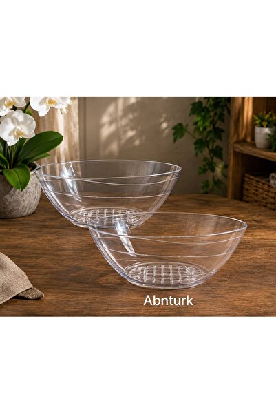 abnturk 2'li Şeffaf Orkide Saksısı Seti – Dekoratif Plastik Orkide Kabı, Geni...
