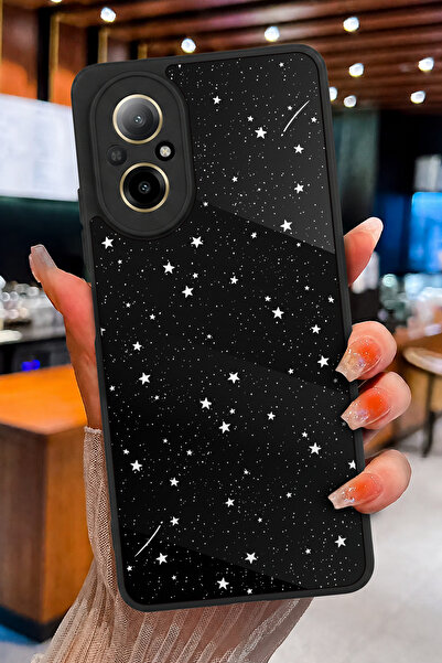 realme 12 Lite Uyumlu Kayan Yıldız Gecesi Desenli Parlak Baskılı Kamera Korum...