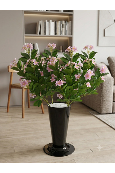 moysahsap party&ahşap Stylish Pink Artificial Jasmine Flower - with Plastic Pot