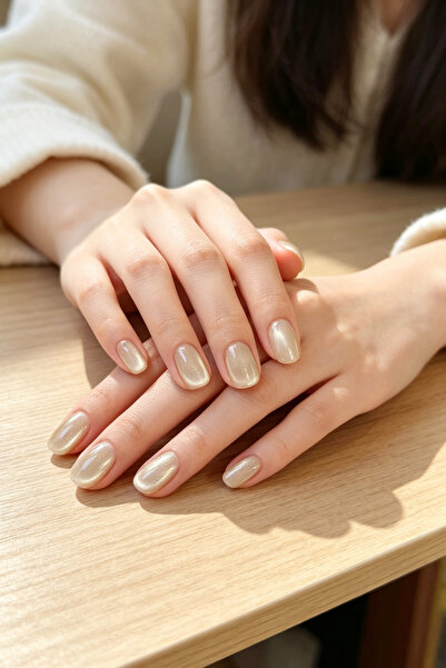 Easy Beauty SMALL Beden Kedi Gözü Kısa Tırnak 10 Adet Takma Tırnak Seti Kutul...
