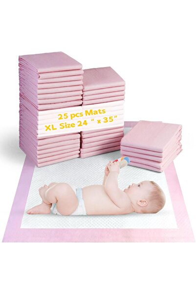 urevo 25 Pieces Baby Disposable Changing Mats,Waterproof Baby Changing Pads, ...