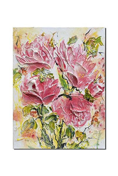artnova Ръчно рисувана картина с импасто, Божури, 40x30см акрил върху платно ...