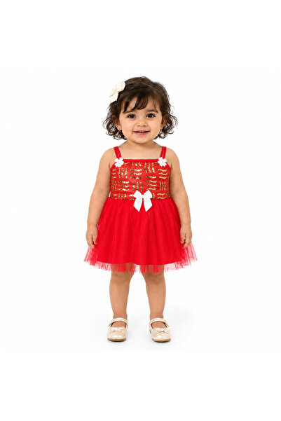 Generic Girls Party Dress Layered Tulle Trimmed with Shiny Appliques and Bow ...
