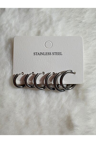 Esila steel çelik küpe set