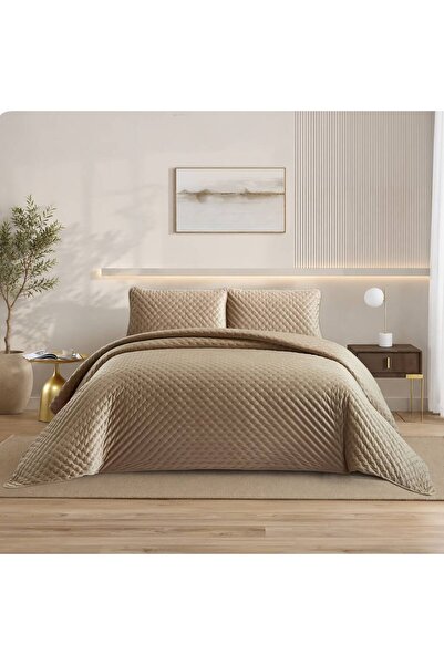 Bianca Lüks Kadife Yatak Örtüsü Seti- Çift Kişilik 240x260cm - Premium Kapitone
