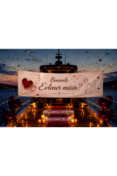 İkiz Reklam Kişiye Özel Evlilik Teklifi Pankartı, Benimle Evlenir Misin Panka...