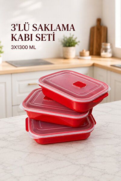 Sariva Home 3-Piece 1300 ml Microwave Safe Storage Container Set with Steam Release Lid, Bpa Free