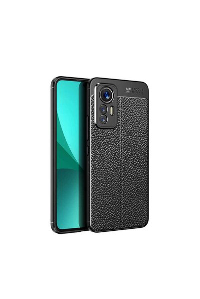 tekno grup حافظة هاتف Xiaomi Mi 12 Lite من السيليكون ذات المظهر الجلدي مع حما...