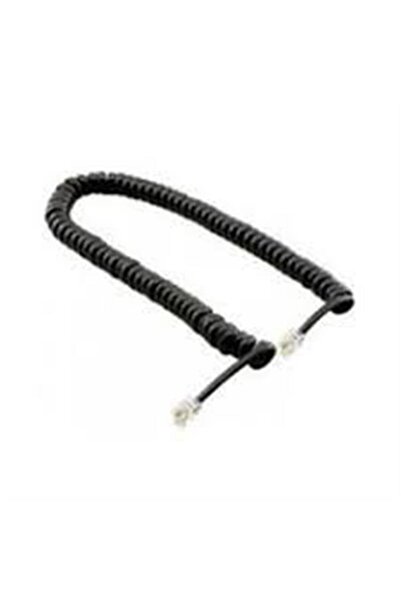Universal Spiral black pluged handset cord 30 cm