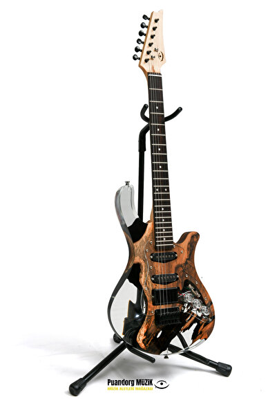 PUANDORG Elektro Gitar MODEL: GECE CUSTOM EPOKSİ & YILLANMIŞ AĞAÇ Kişiye Özel
