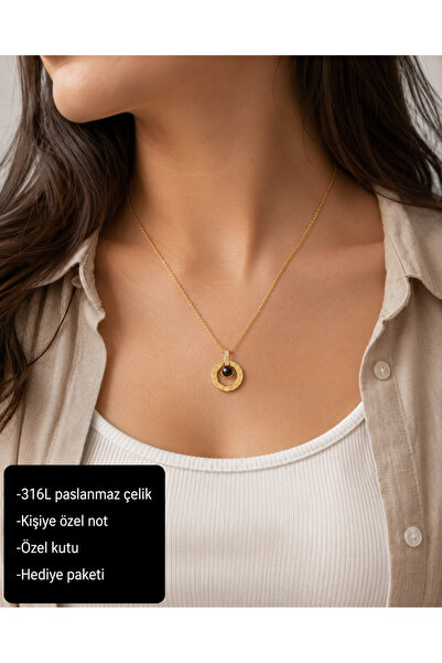 HER ŞEY NOTA www.herseynota.com Aurelia Natural Stone Detailed Round 316L Sta...