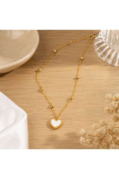 HER ŞEY NOTA www.herseynota.com Velmora Heart Women Necklace 316L Stainless Steel Gold Color Exquisite Necklace